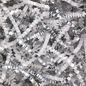 10 lb. White and Silver Metallic Blend Crinkle Paper