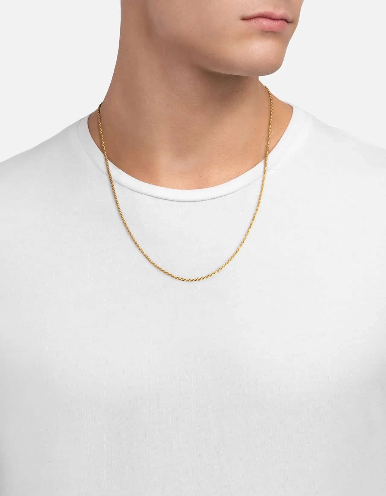 1.8mm Rope Chain Necklace, Gold Vermeil