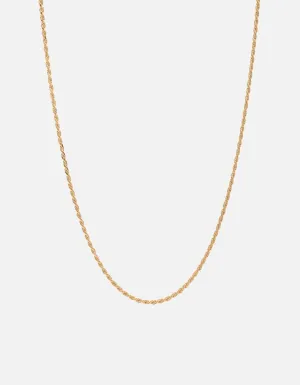 1.8mm Rope Chain Necklace, Gold Vermeil