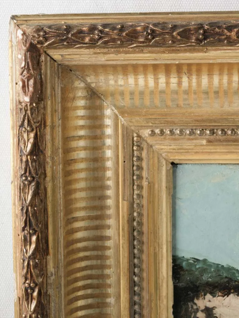 19th Century Coastal Landscape by C.-G. Amyot, Oil on Canvas in Original Gilt Frame - 20½ x 25¼"