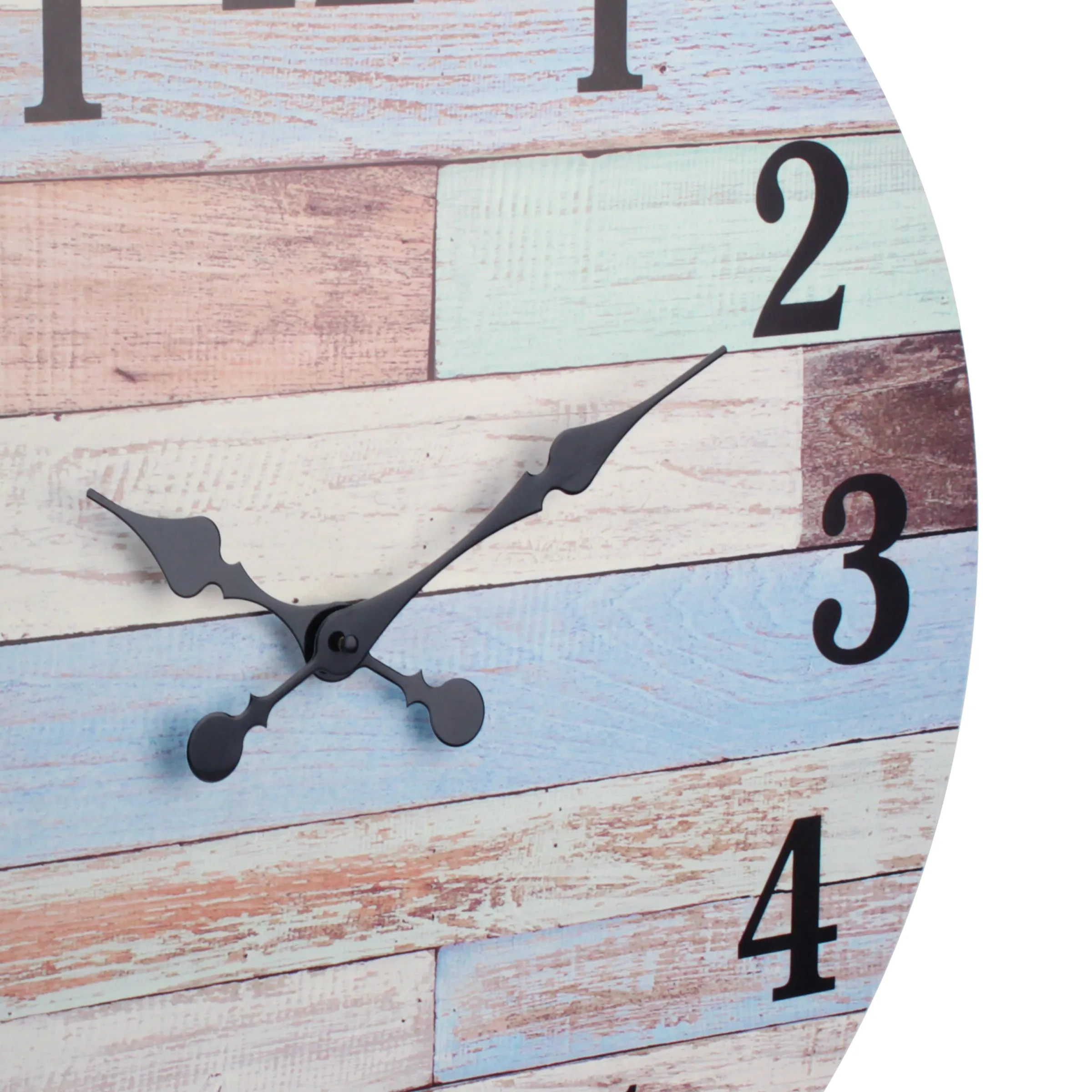 23.6” Coastal Worn Blue and White MDF Wall Clock (WS)