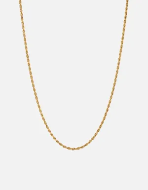 2.4mm Rope Chain Necklace, Gold Vermeil