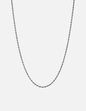 2.4mm Rope Chain Necklace, Sterling Silver