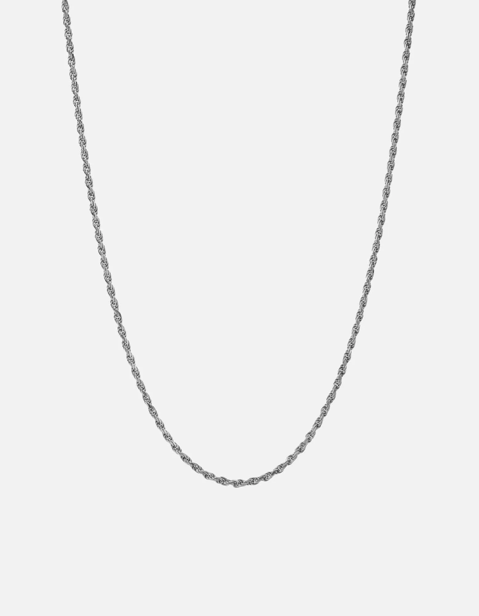 2.4mm Rope Chain Necklace, Sterling Silver