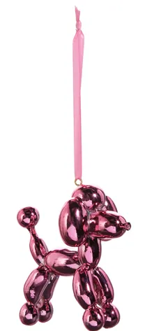 3.75" Metallic Pink Dog Ornament