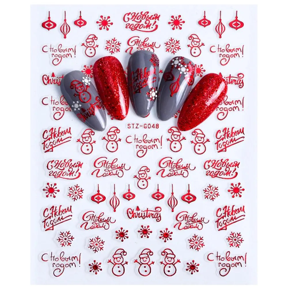 3D Christmas Themed Nail Art Stickers