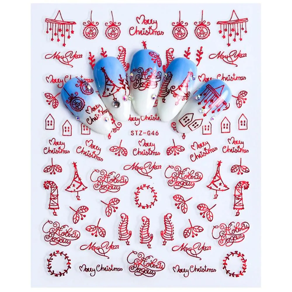 3D Christmas Themed Nail Art Stickers