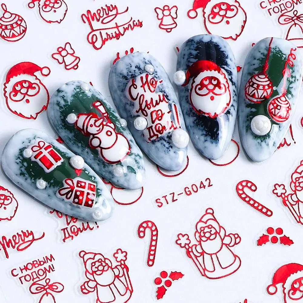 3D Christmas Themed Nail Art Stickers