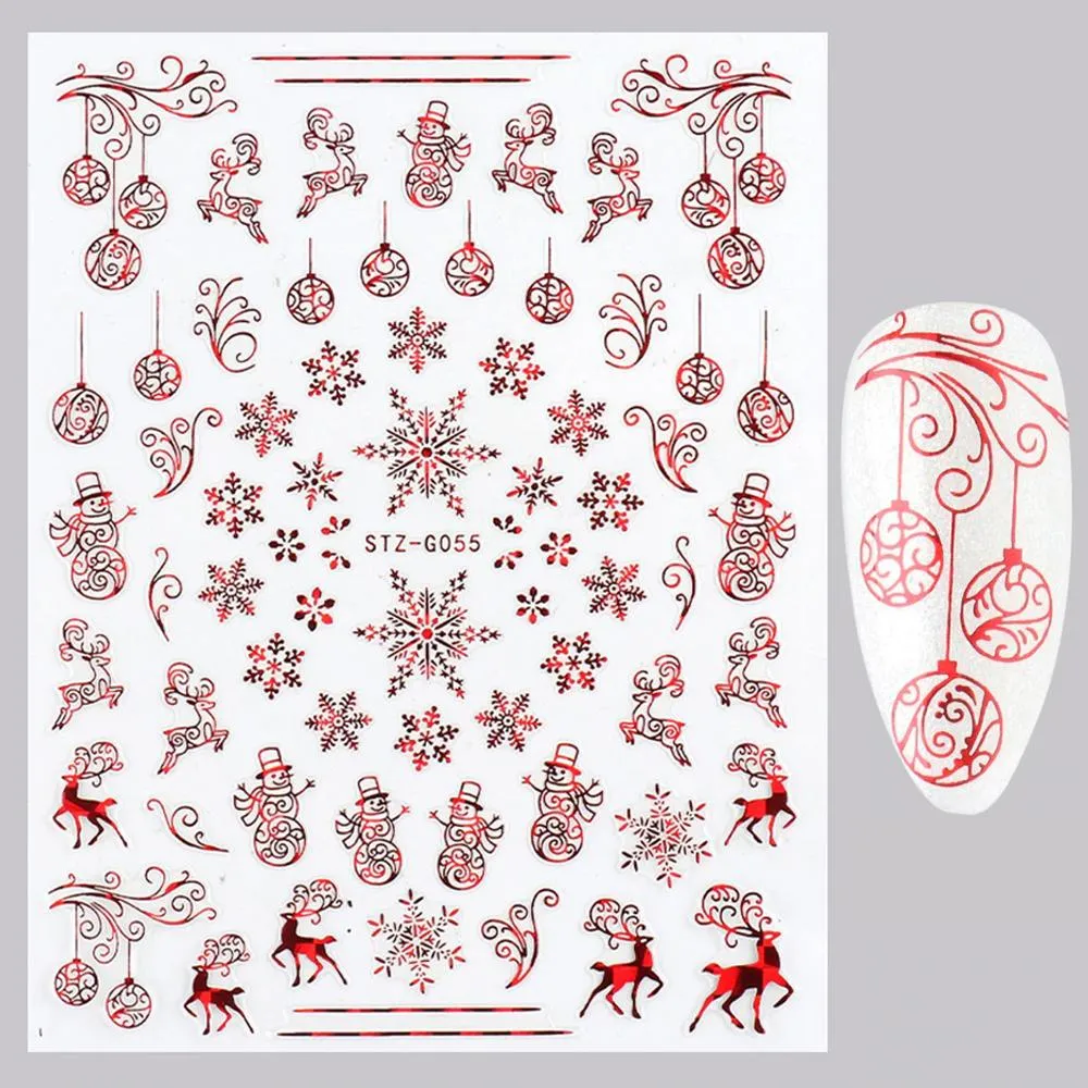 3D Christmas Themed Nail Art Stickers