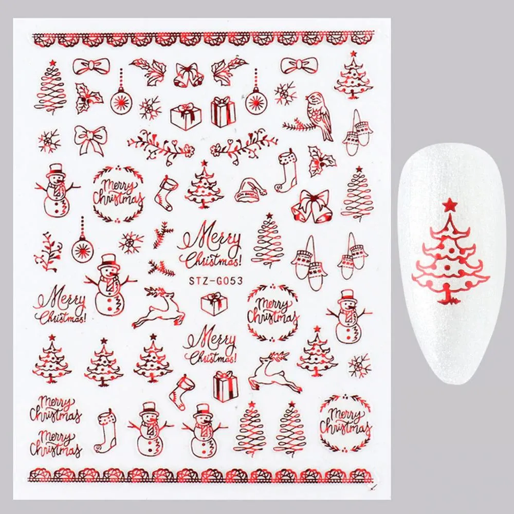 3D Christmas Themed Nail Art Stickers