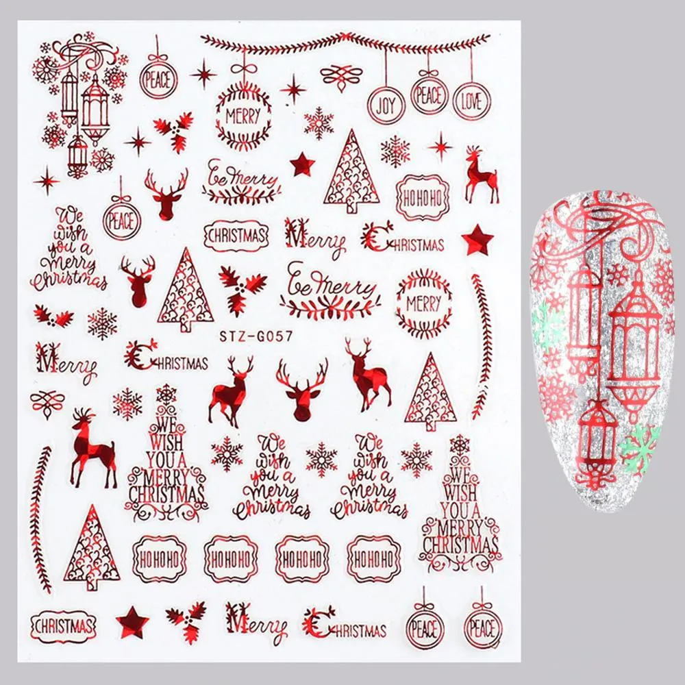 3D Christmas Themed Nail Art Stickers