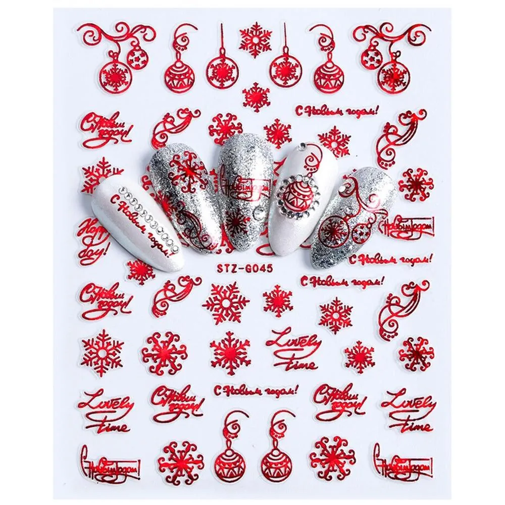 3D Christmas Themed Nail Art Stickers