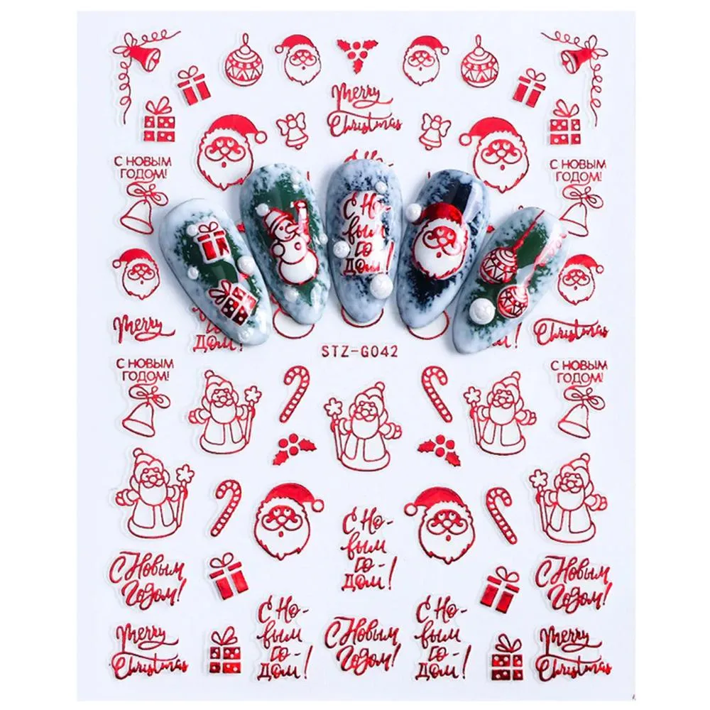 3D Christmas Themed Nail Art Stickers