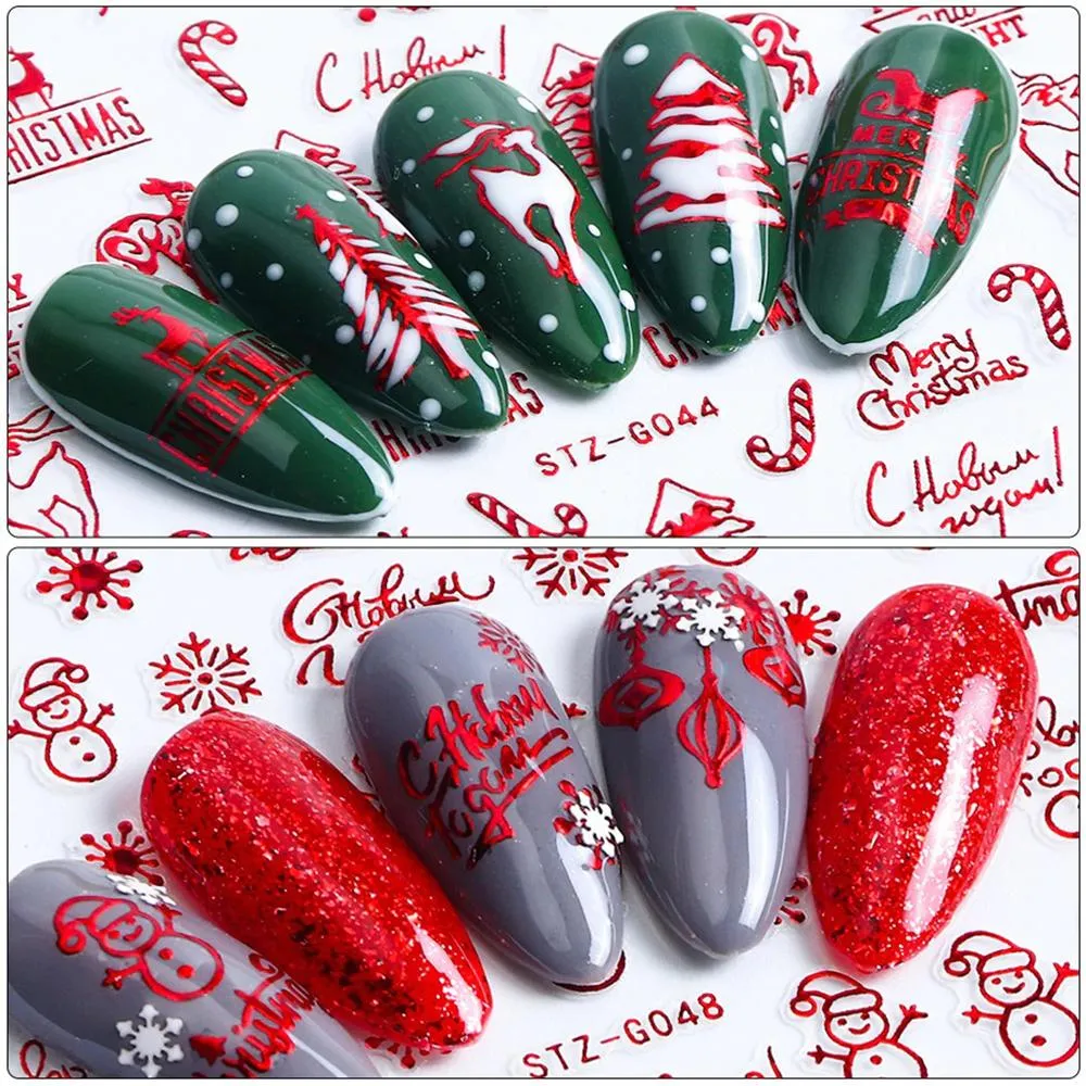 3D Christmas Themed Nail Art Stickers