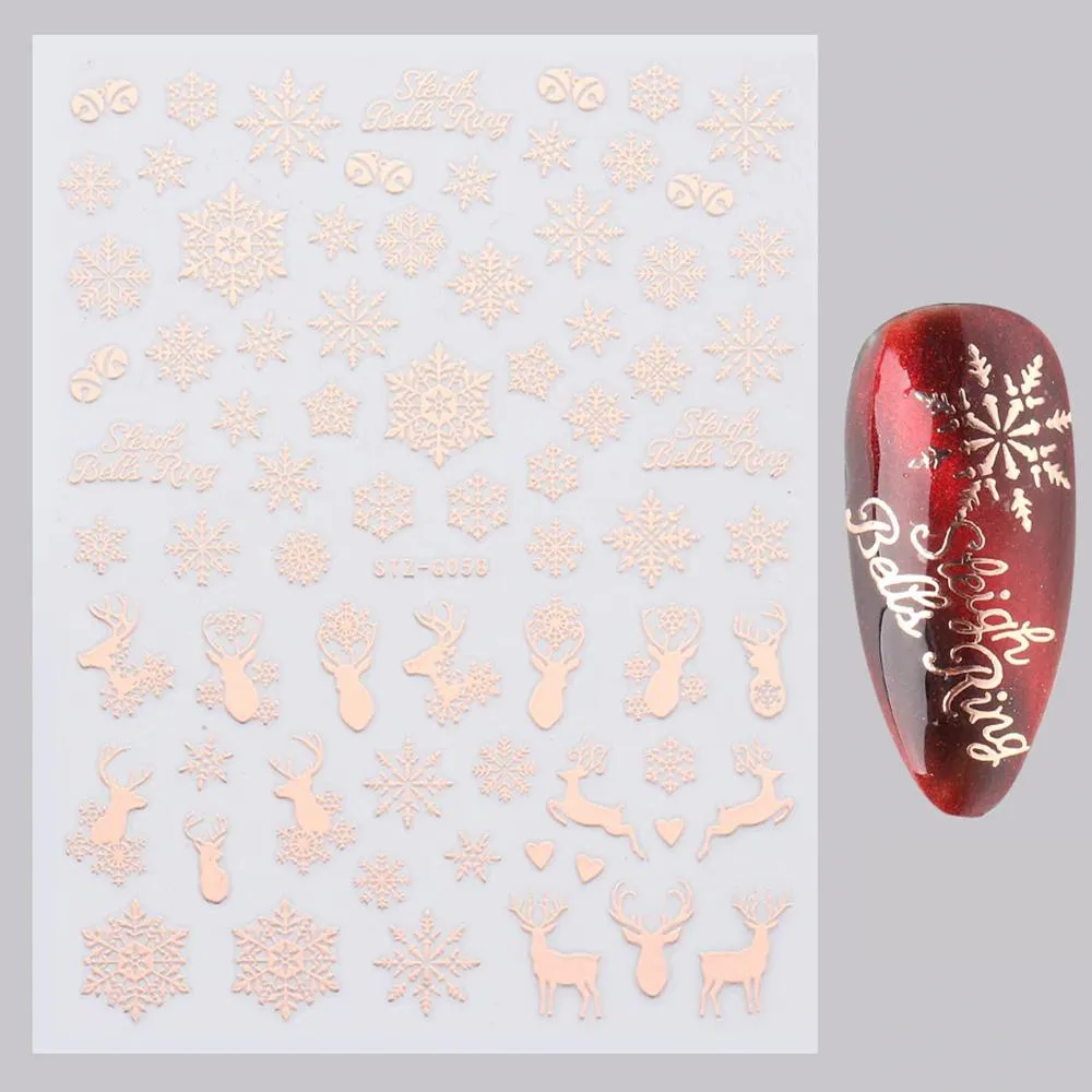 3D Christmas Themed Nail Art Stickers