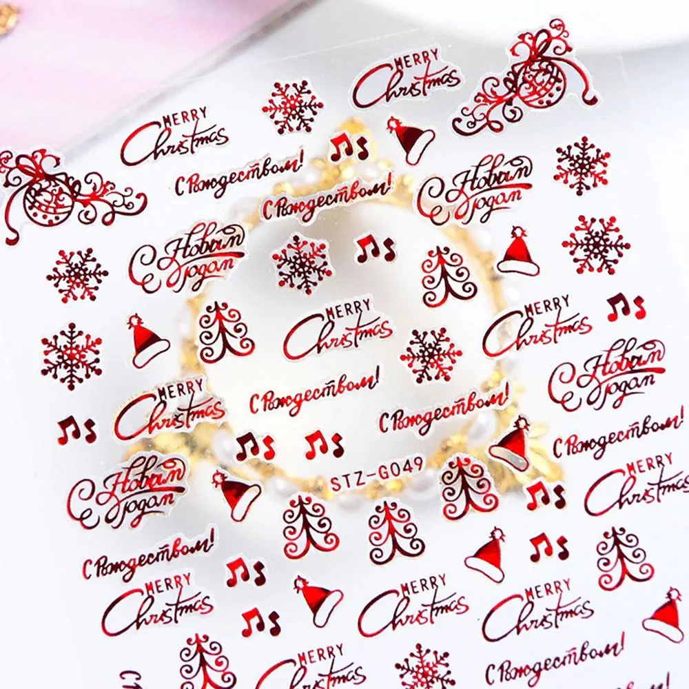 3D Christmas Themed Nail Art Stickers