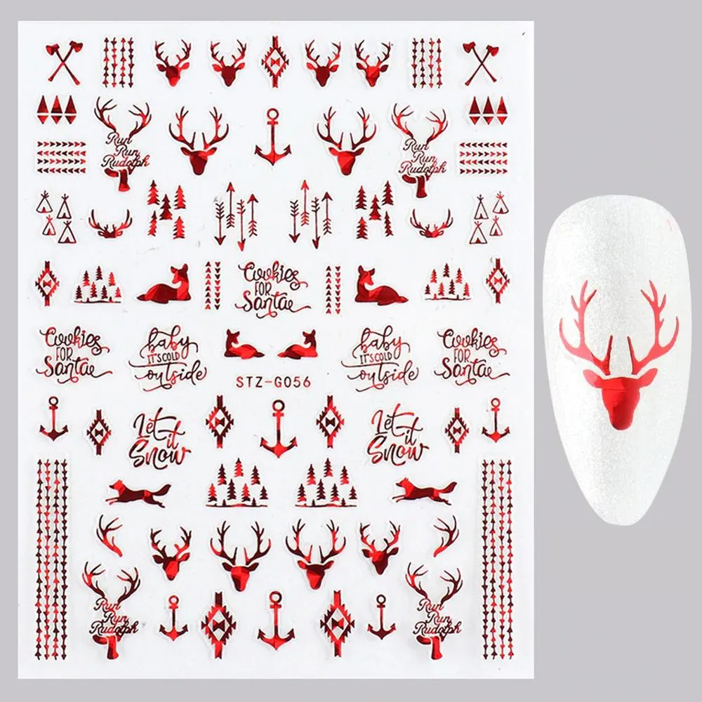 3D Christmas Themed Nail Art Stickers