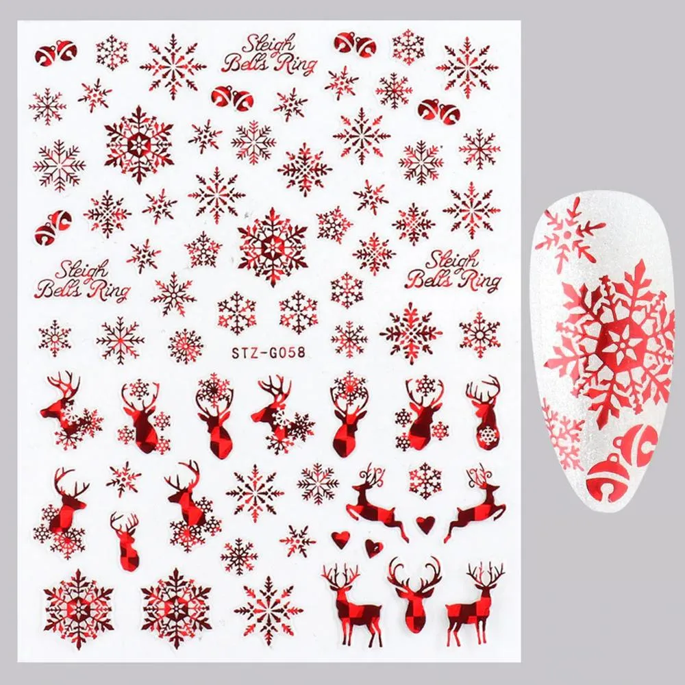 3D Christmas Themed Nail Art Stickers