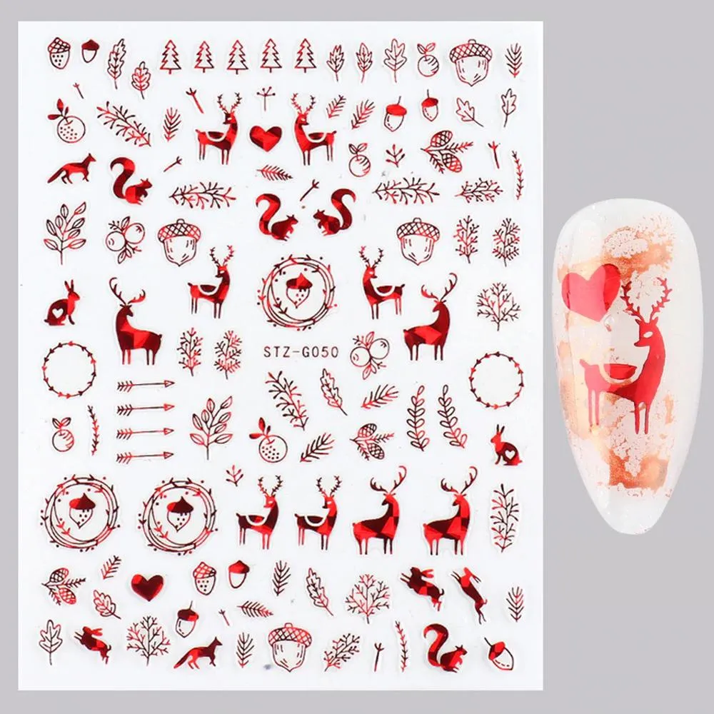 3D Christmas Themed Nail Art Stickers