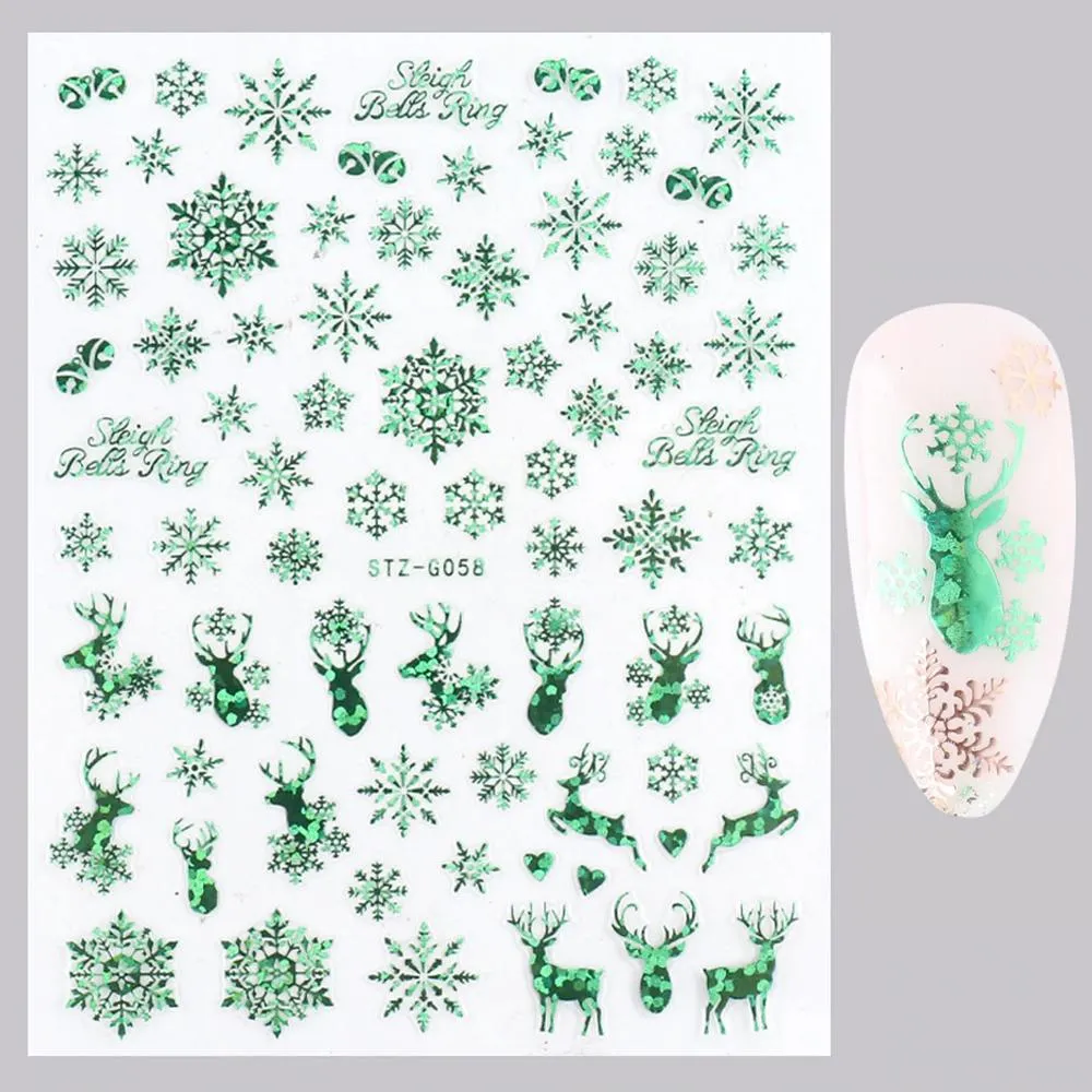 3D Christmas Themed Nail Art Stickers