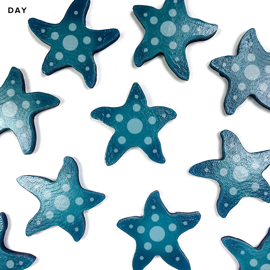 3" Dotted Mini Starfish - Glow in the Dark Pool Mosaics