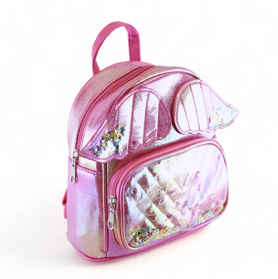 Angel Wings Iridescent Backpack - Fuchsia