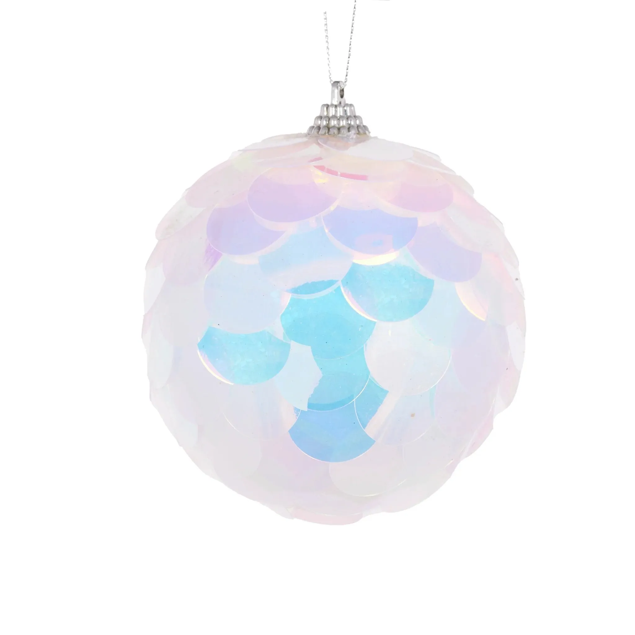 Bauble Scalloped Metallic 10cm