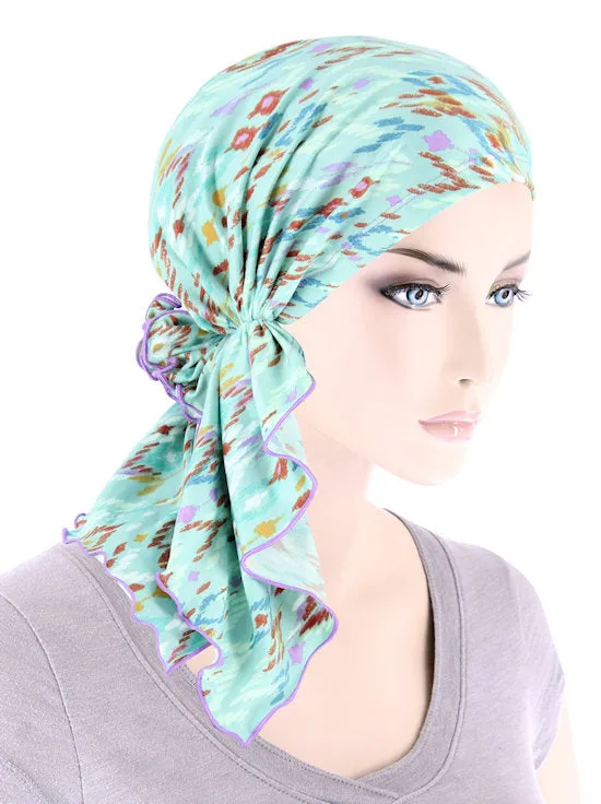 BELLA-901#The Bella Scarf Sage Petite Tribal