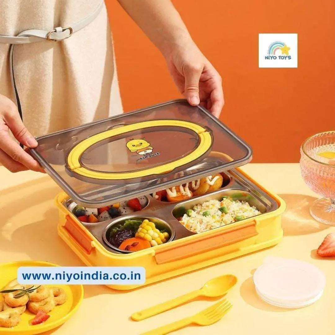 Ben Duck Large Lunch Box Thermal Stainless Steel Insulation Box 1100 ml - Yellow