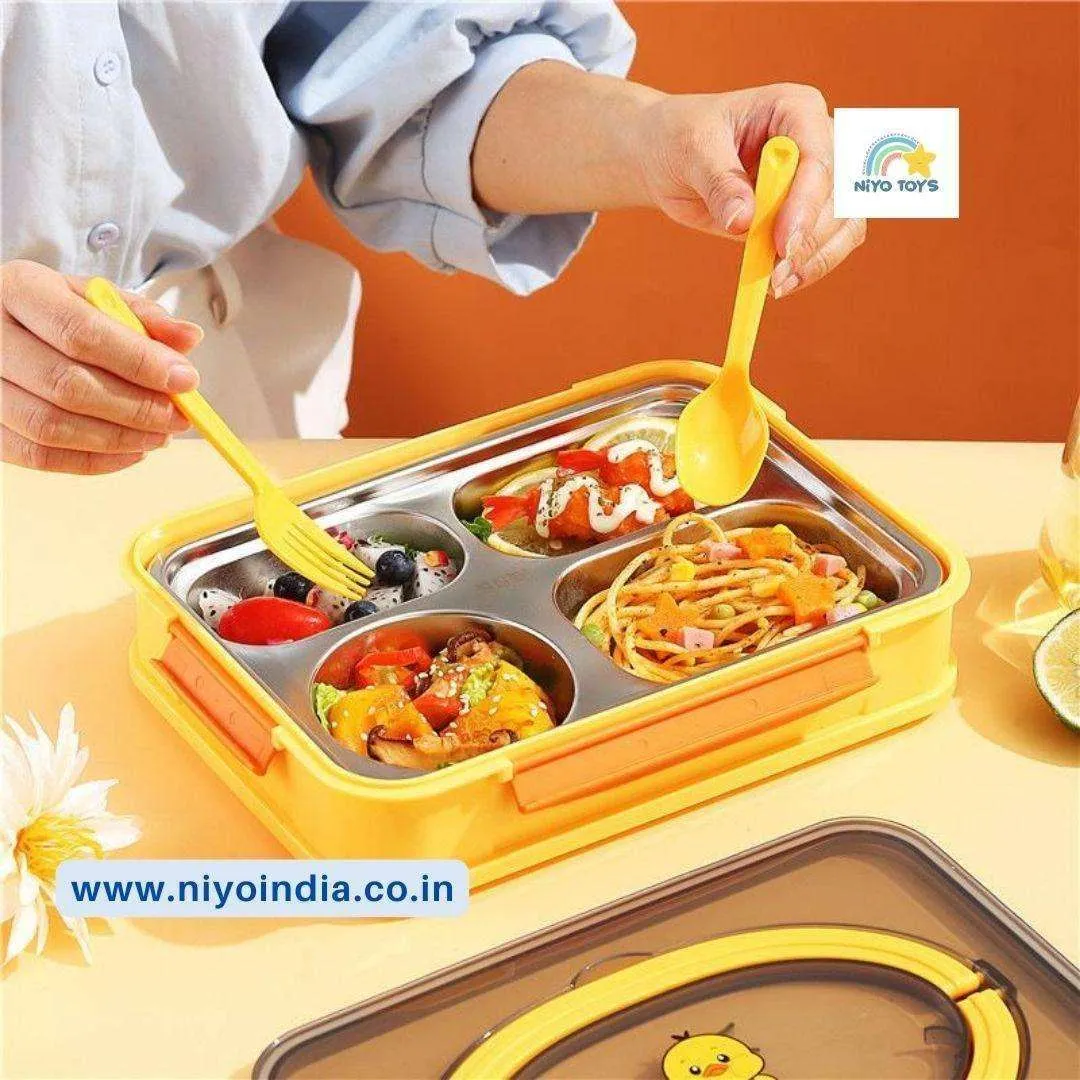 Ben Duck Large Lunch Box Thermal Stainless Steel Insulation Box 1100 ml - Yellow