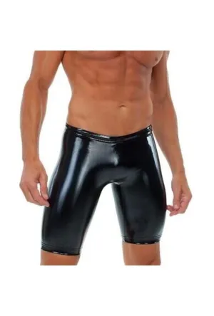 Black PU Bike Shorts