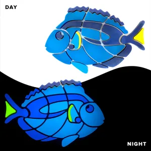 Blue Tang, Left and Right - Glow in the Dark Pool Mosaics