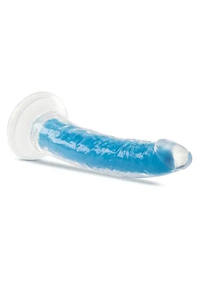 Blush Neo Blue Elite Glow in the Dark 7.5" Silicone Dual Density Cock