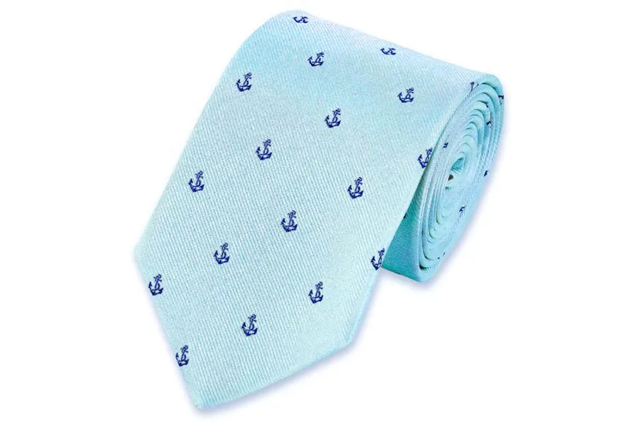 Cape Fear Anchor Necktie - Blue