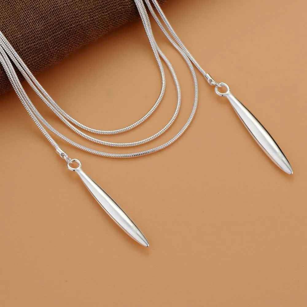 Chic Sticks Silver Wrap Necklace & Earrings for Women