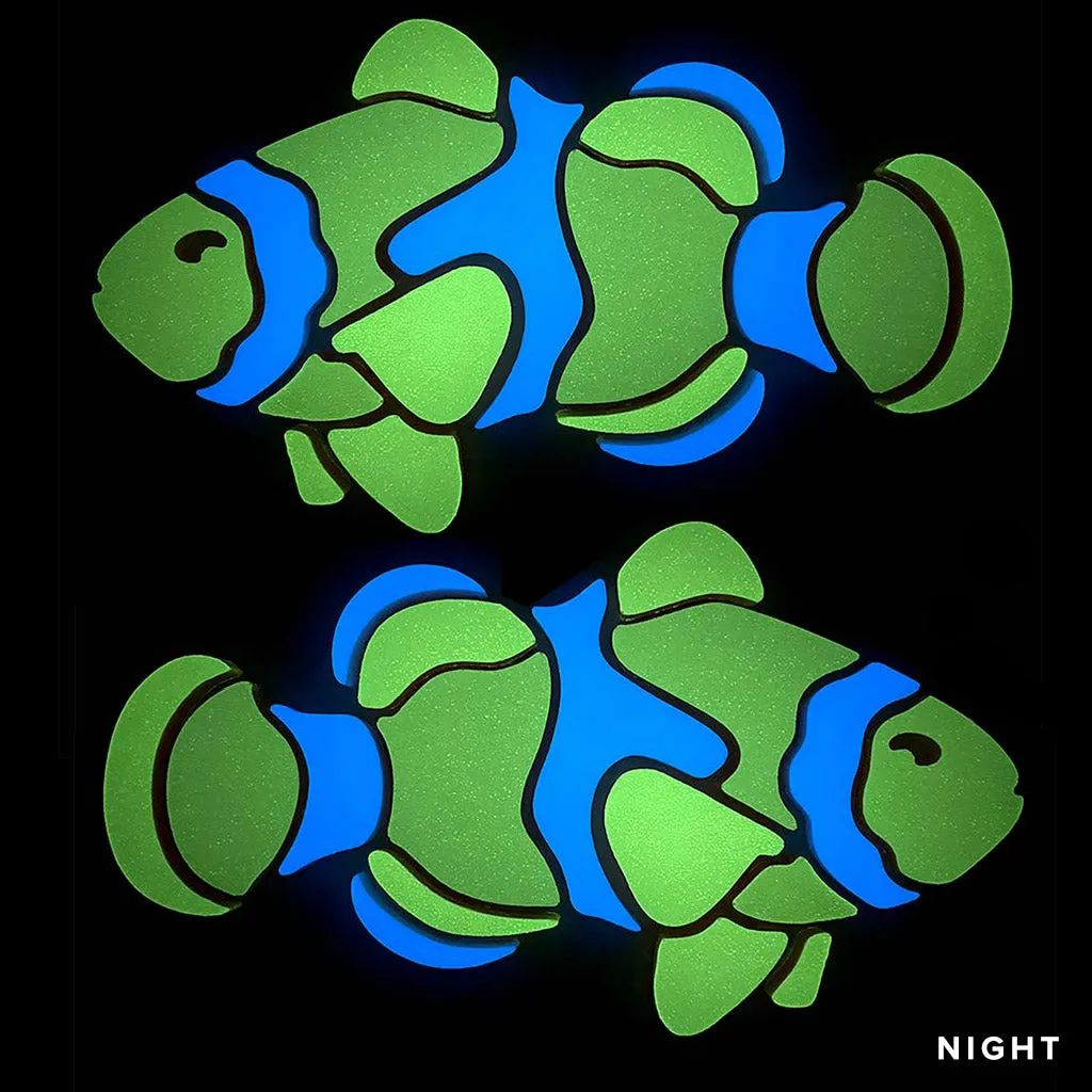 Clownfish, Left and Right - Glow in the Dark Pool Mosaics