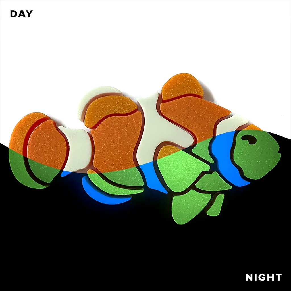 Clownfish, Right - Glow in the Dark Pool Mosaic