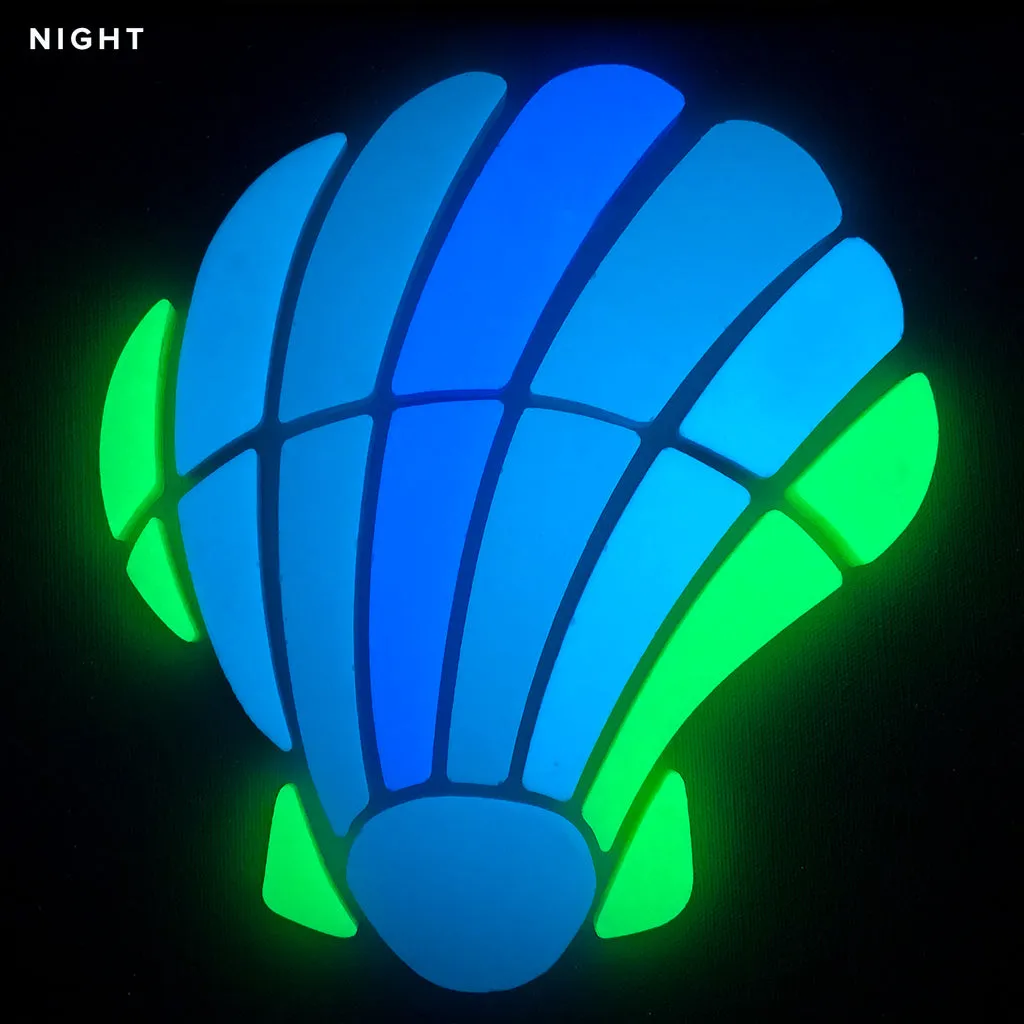 Curved Scallop Shell, Medium - Glow in the Dark Pool Mosaic