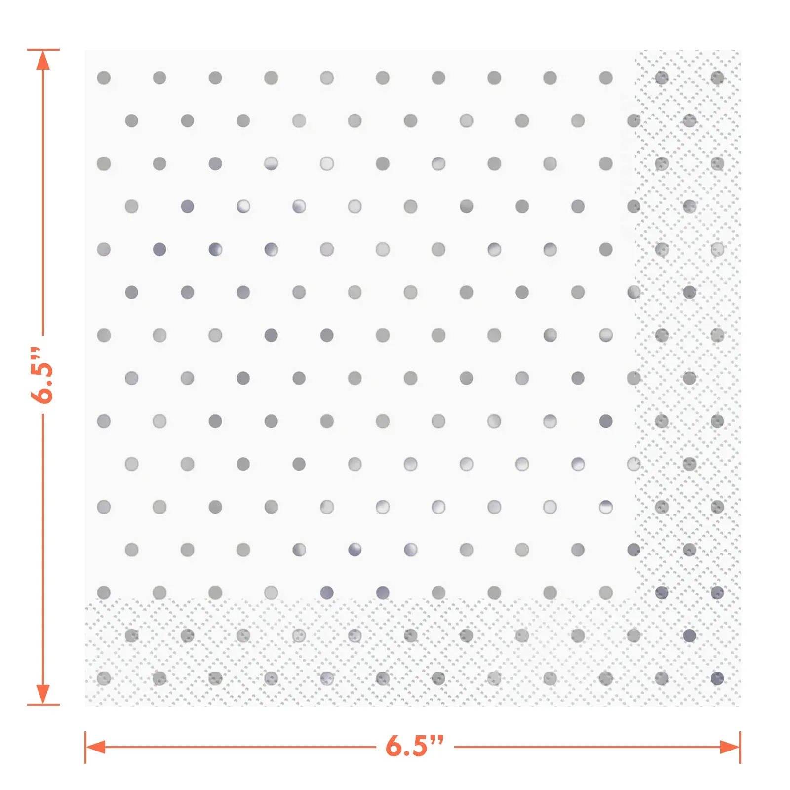 Disposable Metallic Silver Dot Paper Dinner Napkins (Pack of 32)