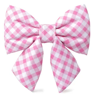 Dog and Cat Lady Bowtie: Hot Pink Gingham