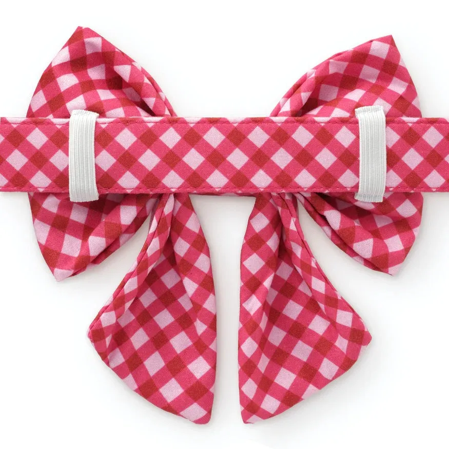 Dog and Cat Lady Bowtie: Raspberry Gingham