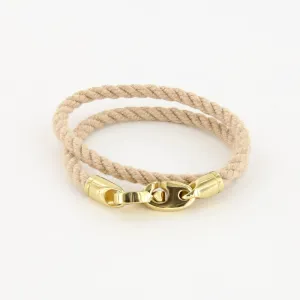 Endeavour Double Wrap Rope Bracelet with Polished Brass Brummels