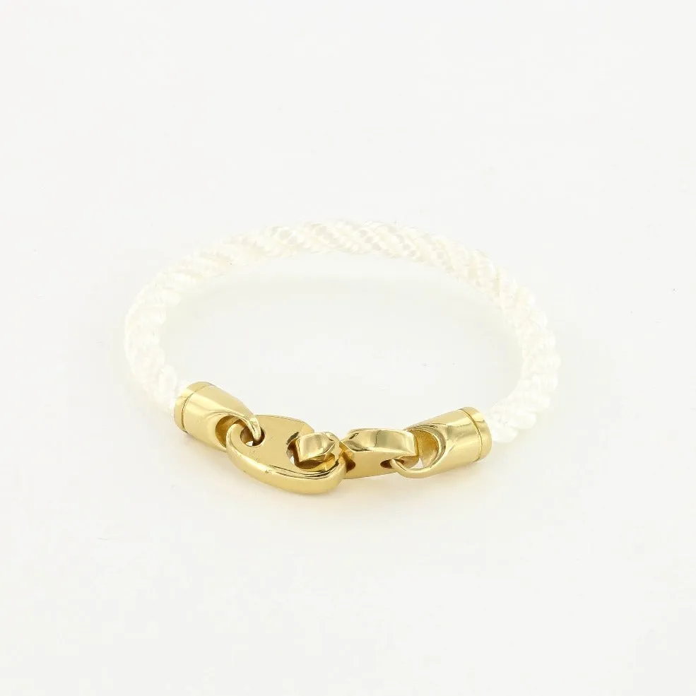 Endeavour Single Wrap Rope Bracelet with Polished Brass Brummels