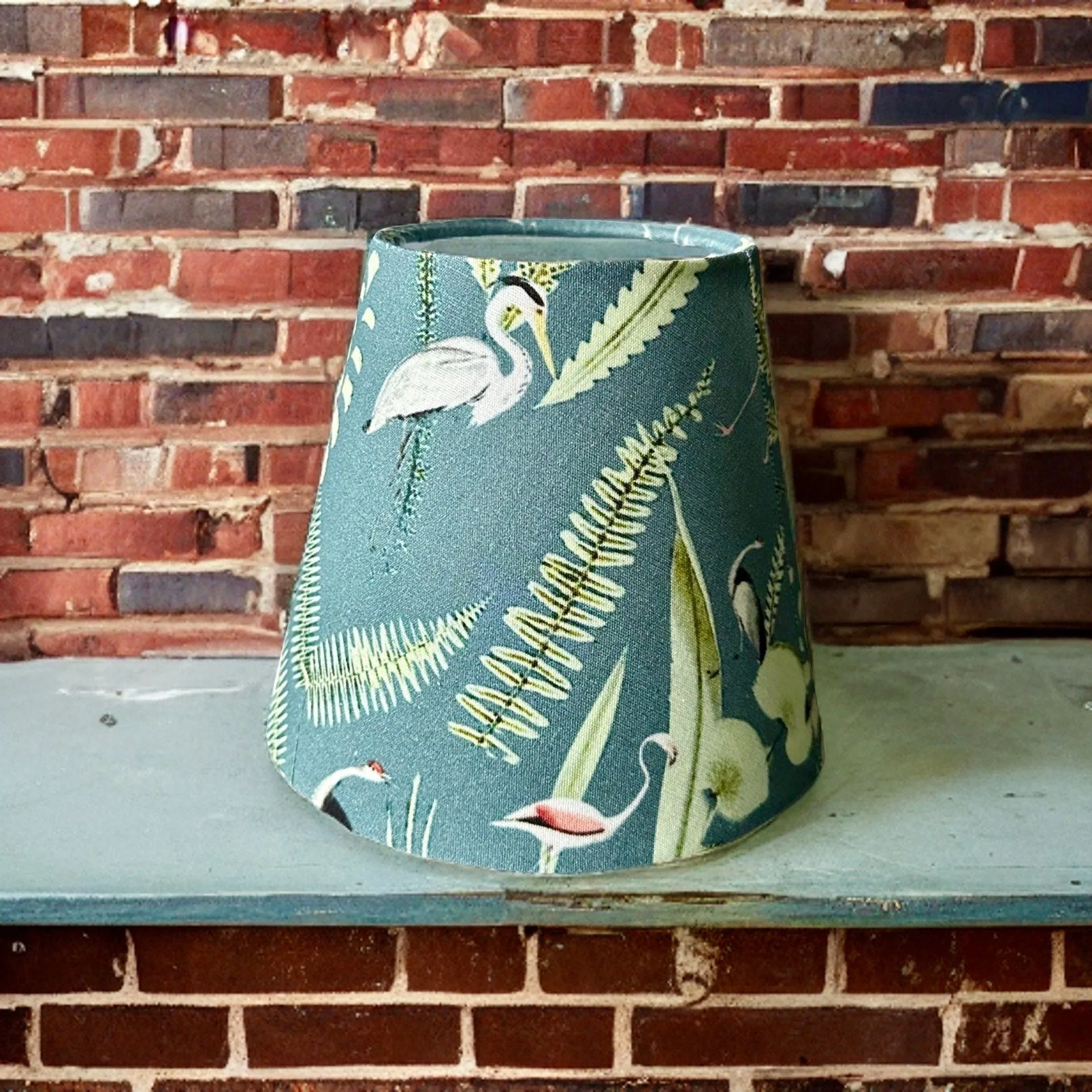 Flamingo Lampshade ~ Blue & Green Shade | Wall Light | Table Lamp | 6 Inch