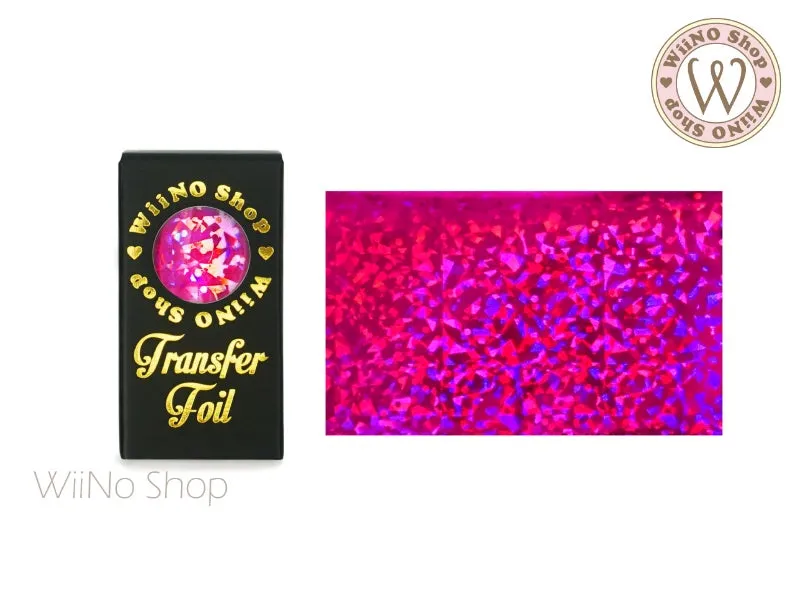 Fuchsia Holographic Confetti Nail Transfer Foil (HL-F-04)