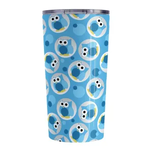 Funny Cute Blue Owl Pattern Tumbler Cup