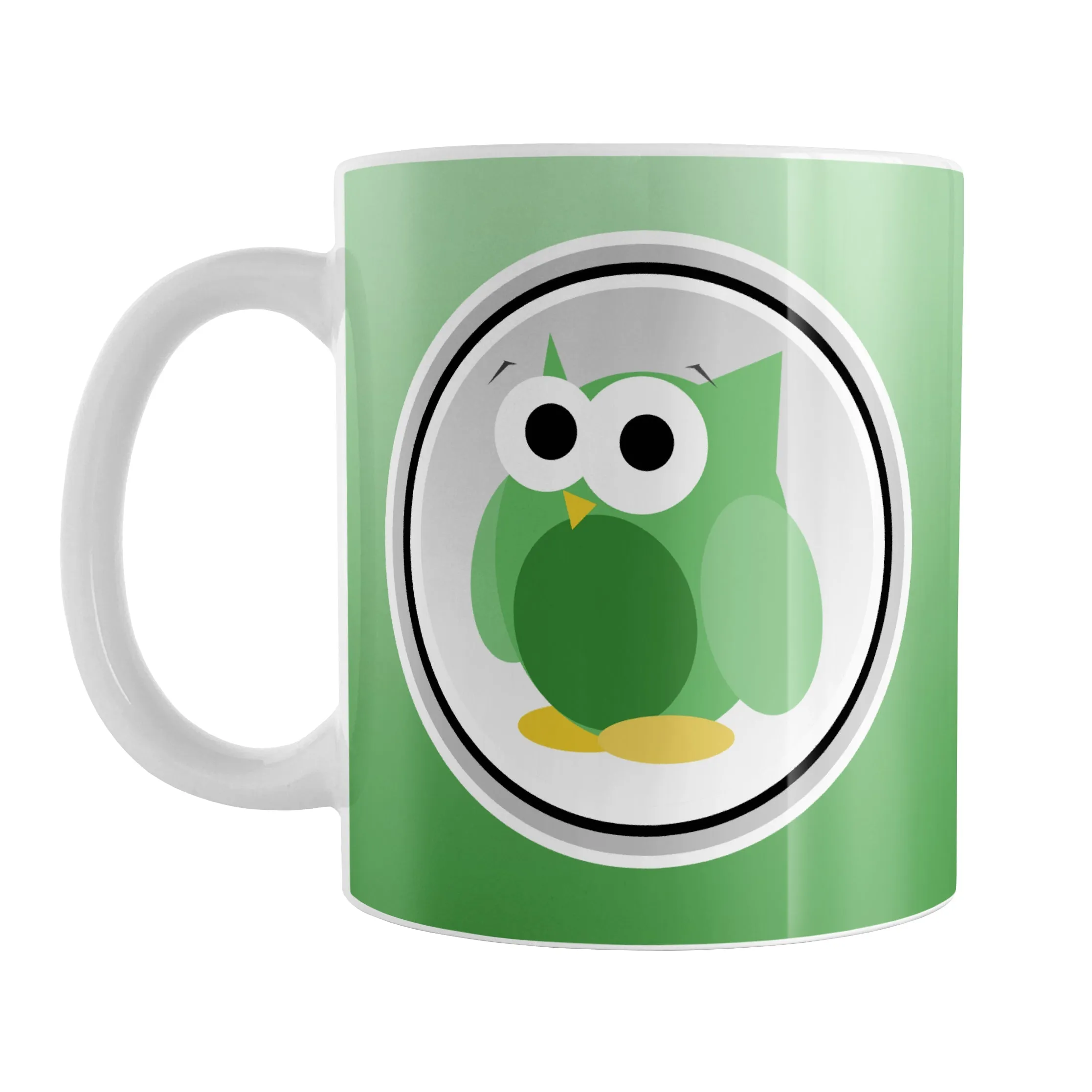 Funny Cute Green Owl Mug