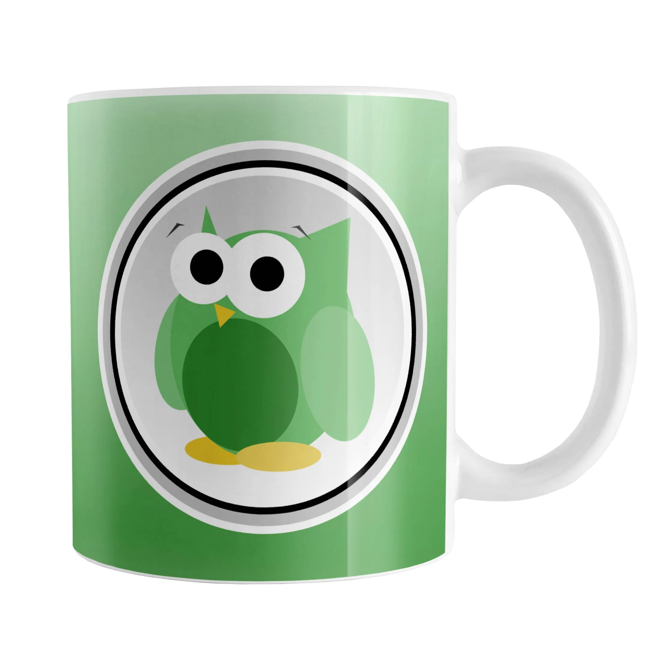 Funny Cute Green Owl Mug