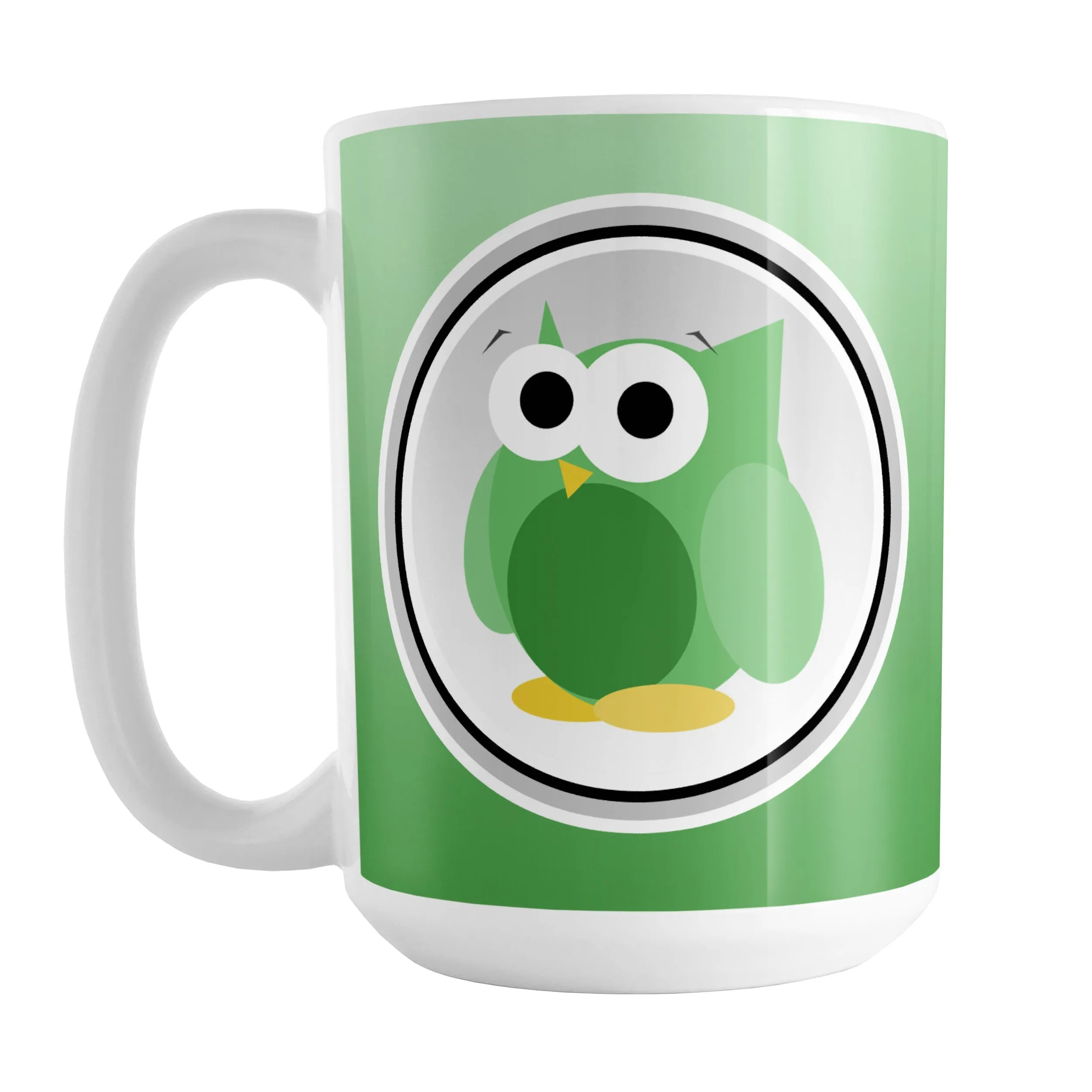 Funny Cute Green Owl Mug