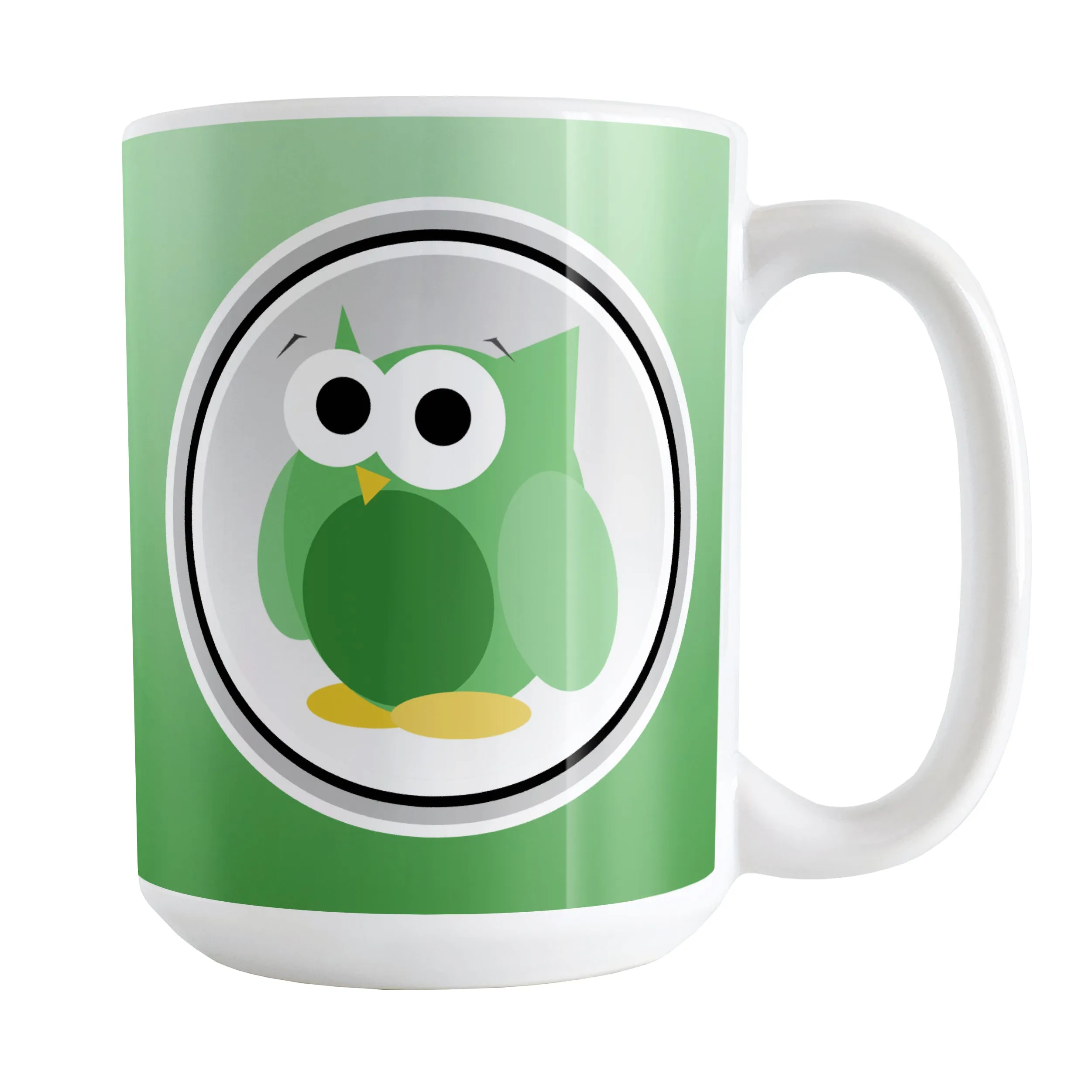 Funny Cute Green Owl Mug